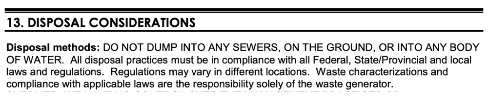SDS Disposal Instructions